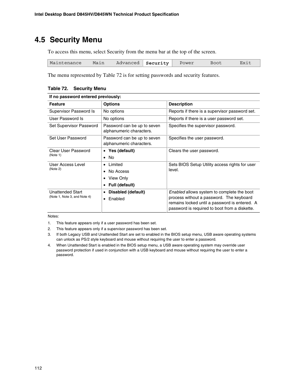 5 security menu | Premio Computer Apollo/Shadowhawk User Manual | Page 135 / 153