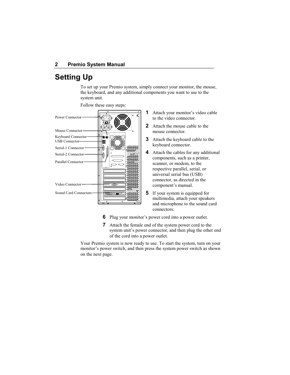 Setting up | Premio Computer Apollo/Shadowhawk User Manual | Page 8 / 153