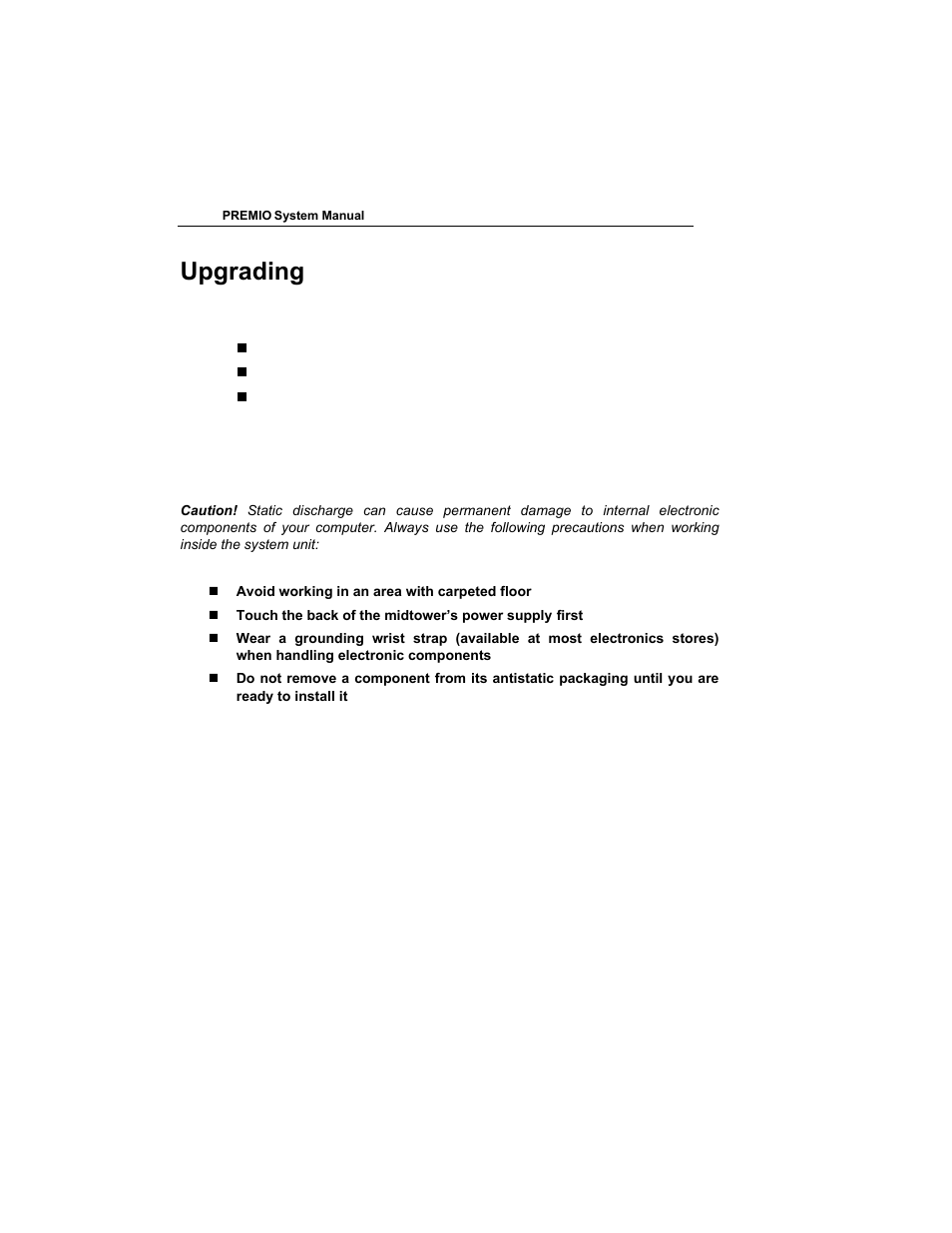 Upgrading | Premio Computer Premio Computer User Manual | Page 10 / 116