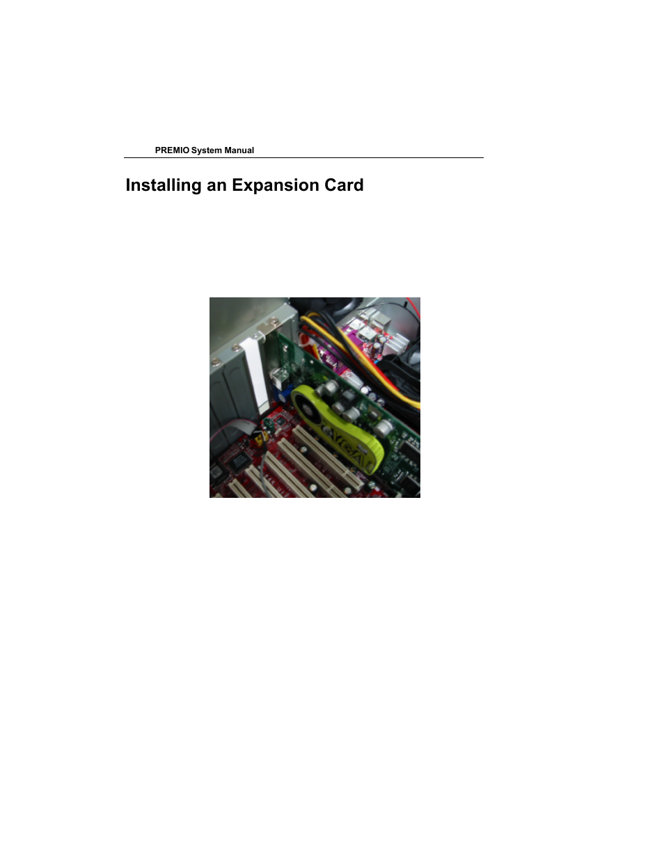 Installing an expansion card | Premio Computer Premio Computer User Manual | Page 14 / 116