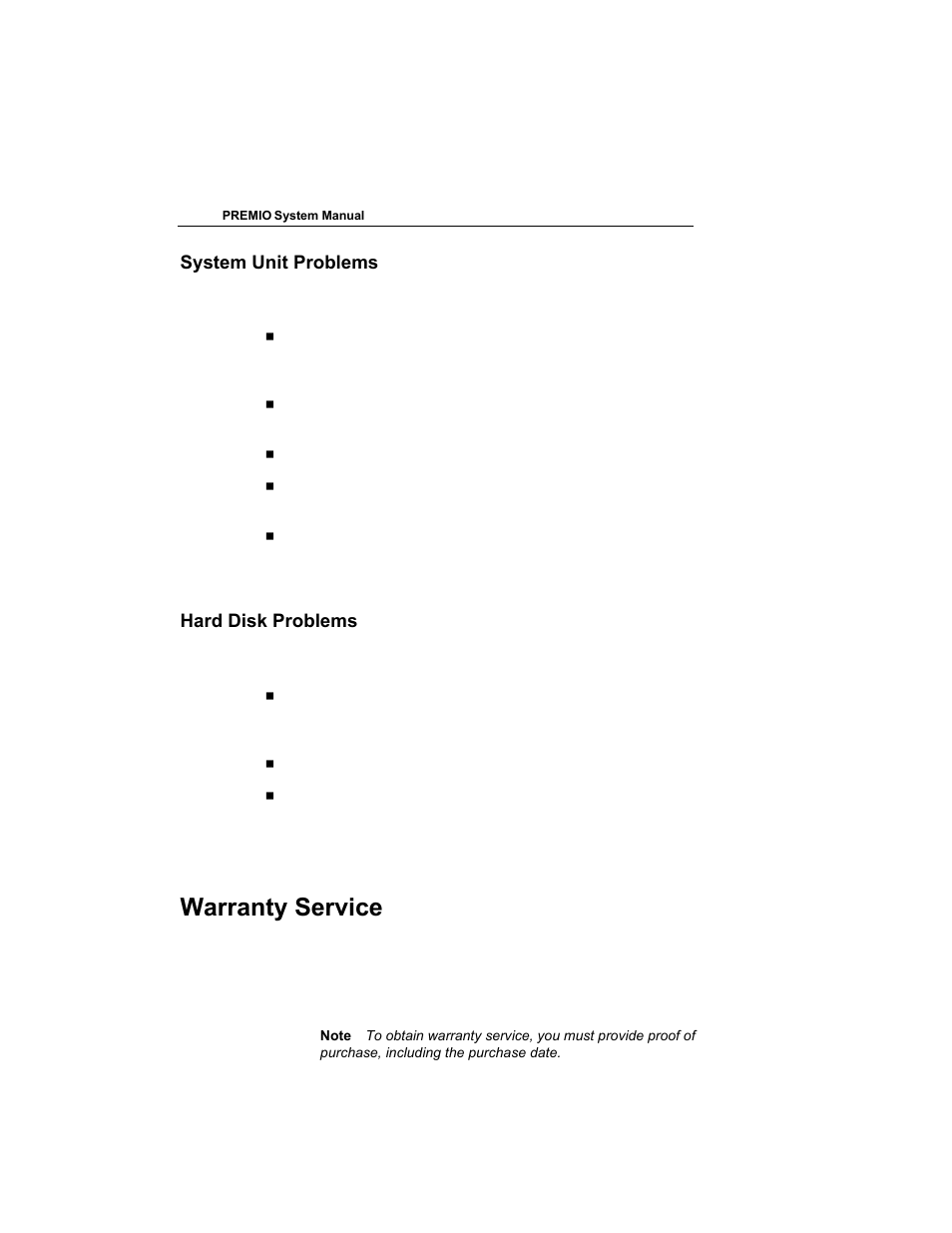 Warranty service | Premio Computer Premio Computer User Manual | Page 20 / 116