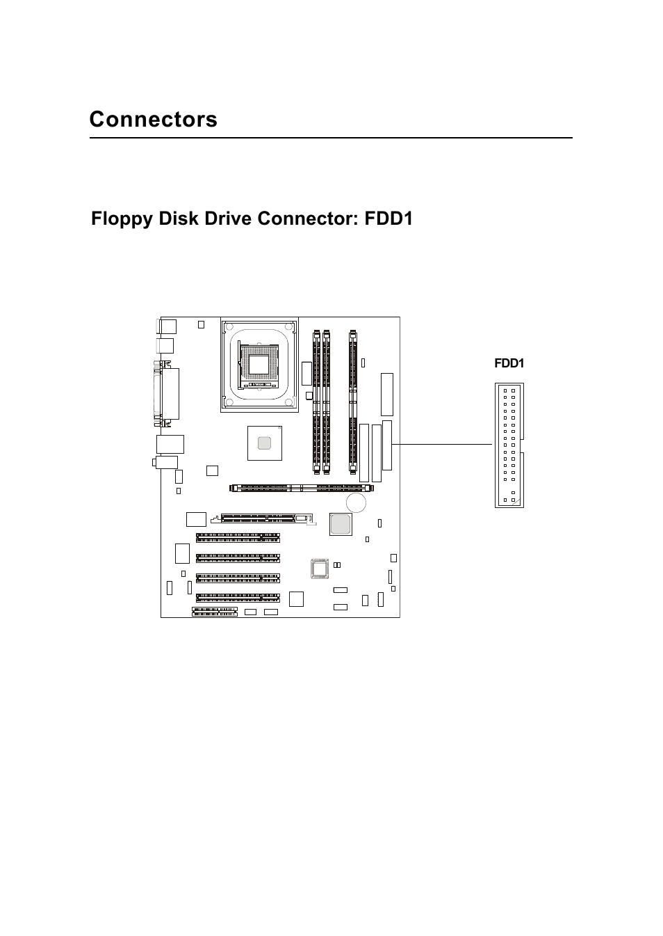 Connectors, Floppy disk drive connector: fdd1 | Premio Computer Premio Computer User Manual | Page 59 / 116