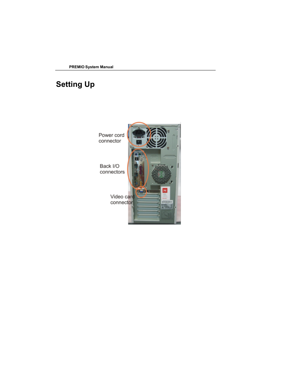 Setting up | Premio Computer Premio Computer User Manual | Page 6 / 116