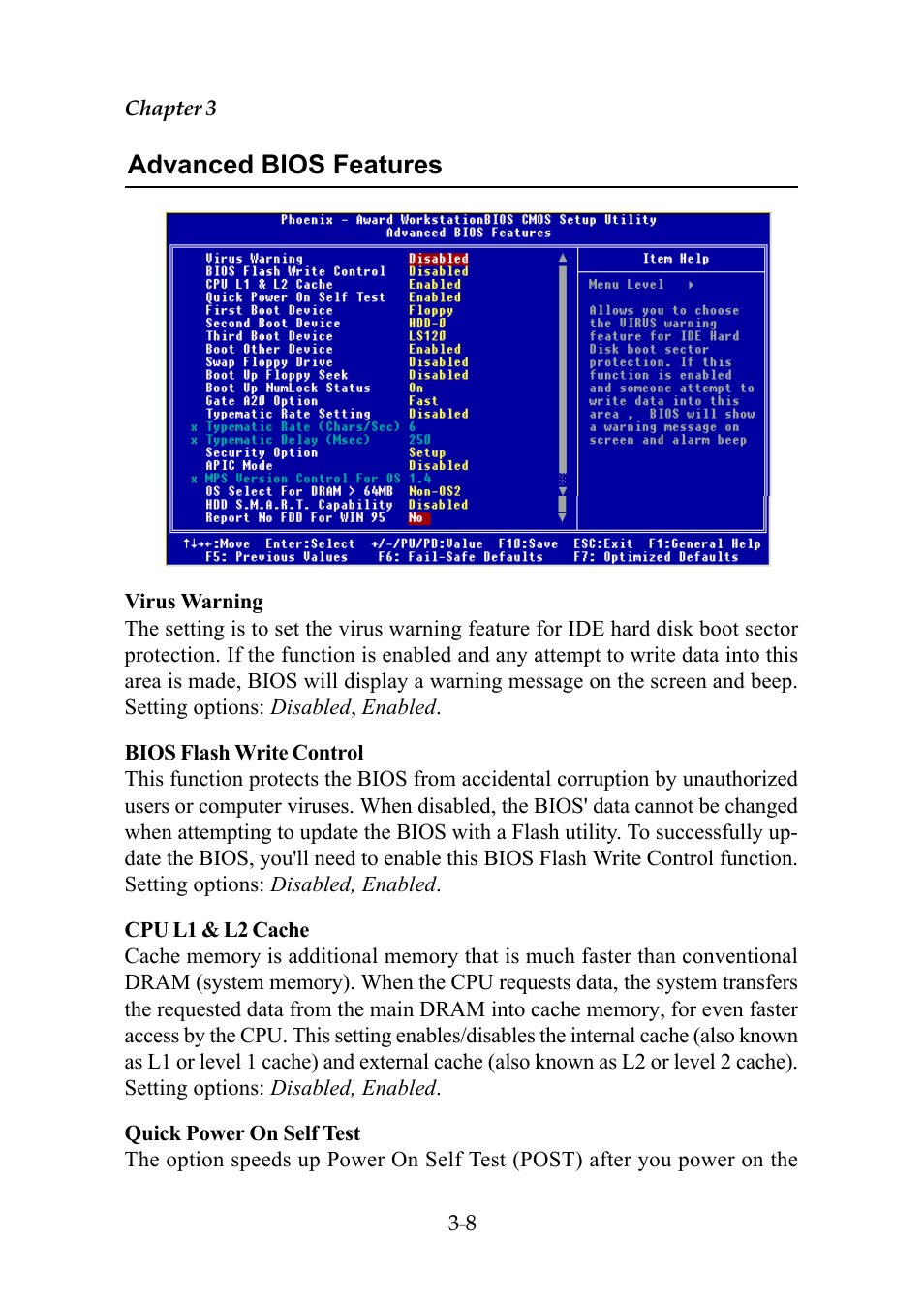 Advanced bios features | Premio Computer Premio Computer User Manual | Page 84 / 116