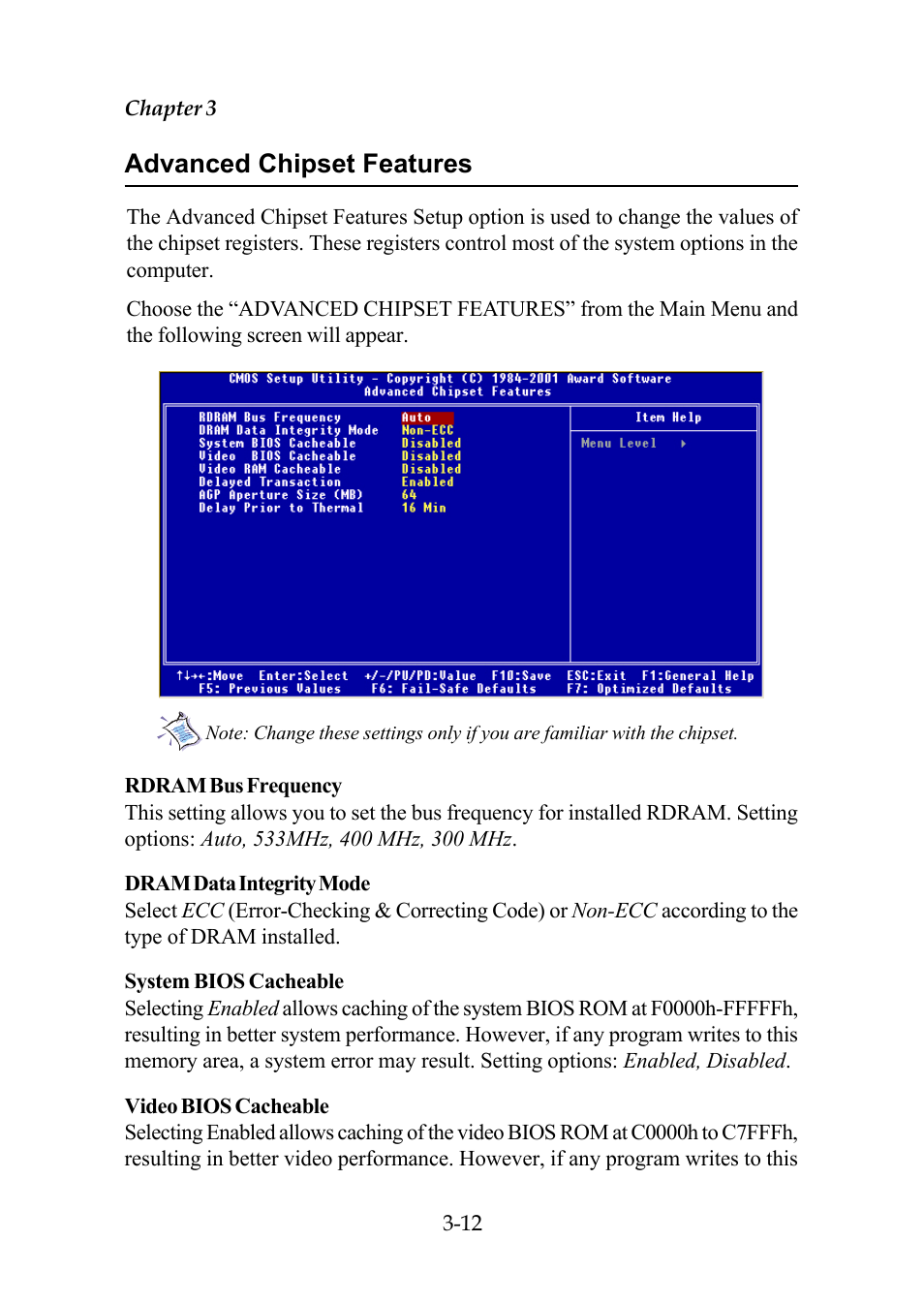 Advanced chipset features | Premio Computer Premio Computer User Manual | Page 88 / 116