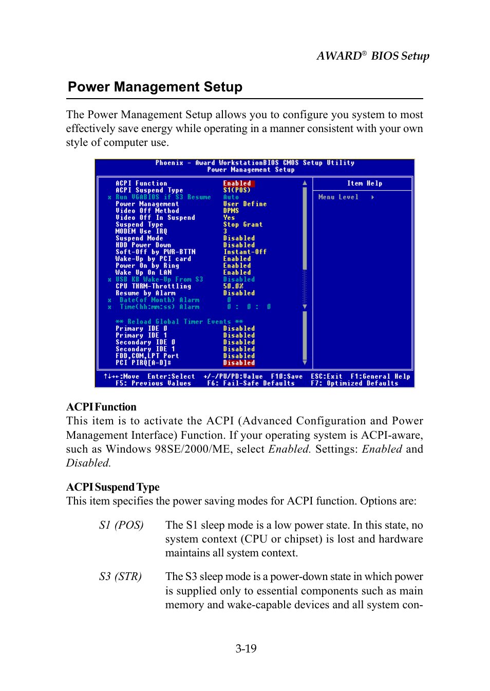 Power management setup | Premio Computer Premio Computer User Manual | Page 95 / 116