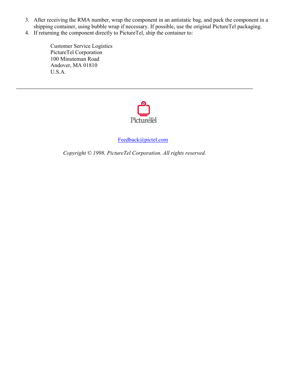 PictureTel LIVE GATEWAY 3.1 User Manual | Page 109 / 109