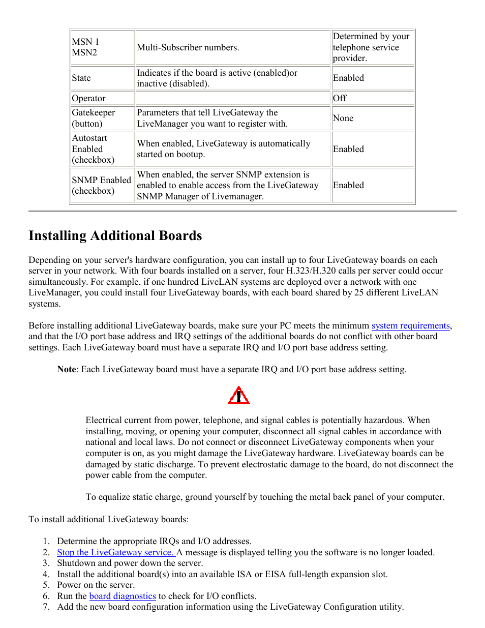 Installing additional boards | PictureTel LIVE GATEWAY 3.1 User Manual | Page 14 / 109