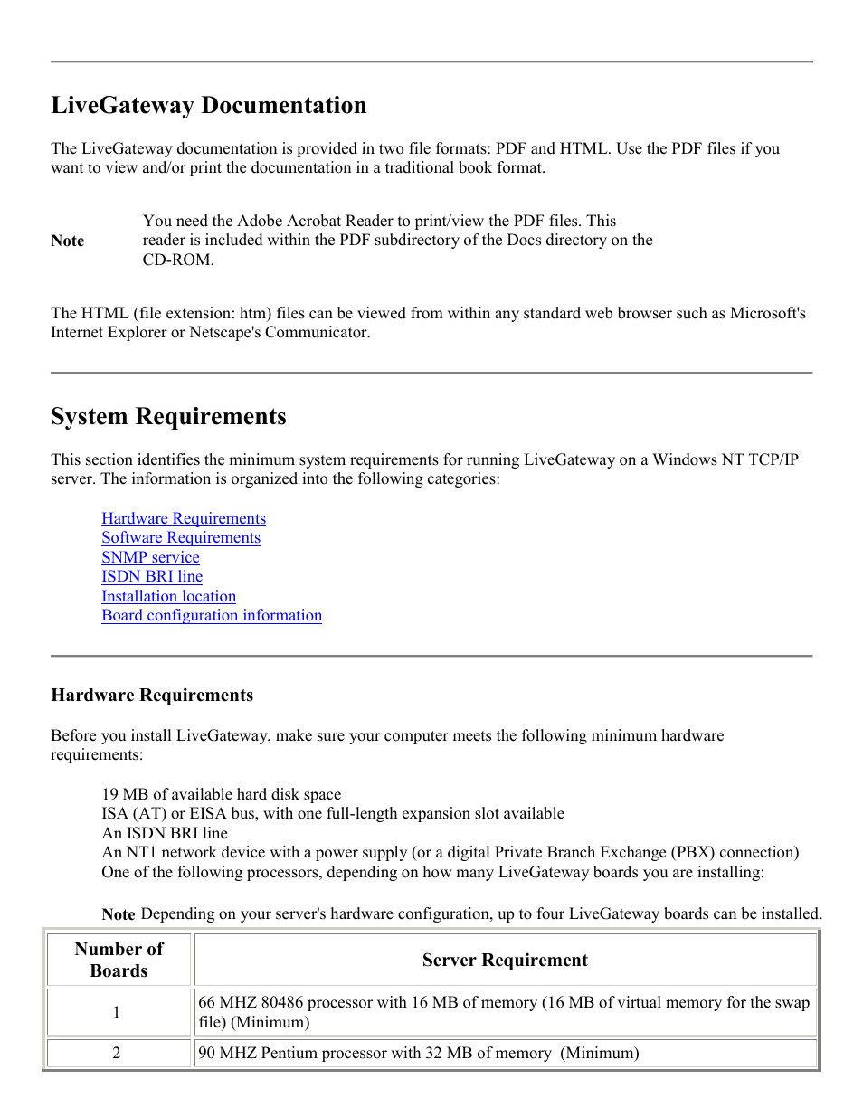 Livegateway documentation, System requirements, Hardware requirements | PictureTel LIVE GATEWAY 3.1 User Manual | Page 5 / 109