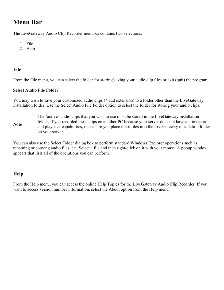 Menu bar | PictureTel LIVE GATEWAY 3.1 User Manual | Page 55 / 109