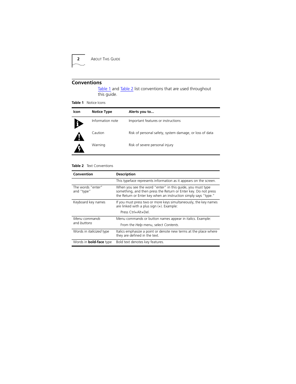 Conventions, Conventions 2 | PictureTel III ISA User Manual | Page 14 / 110