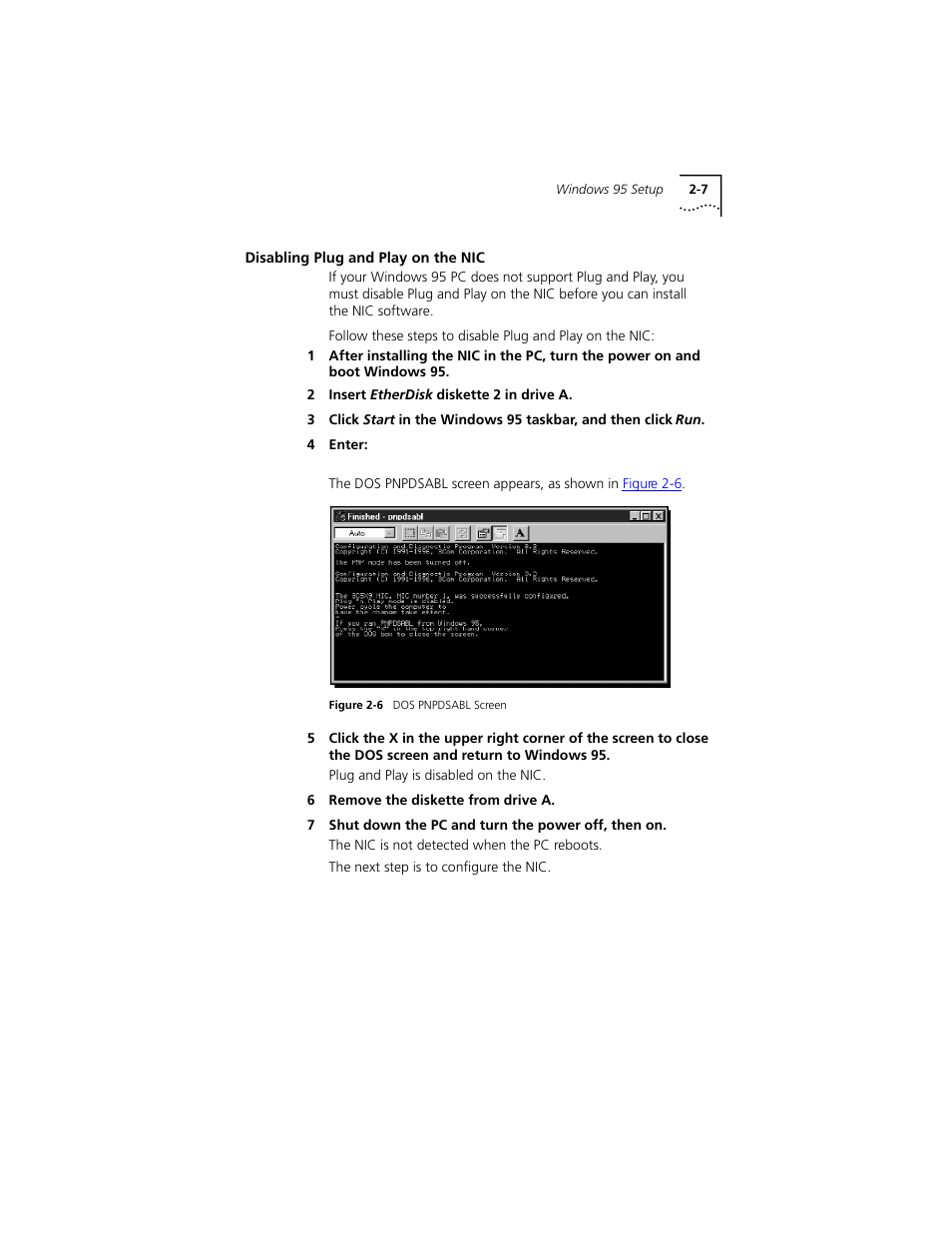 Disabling plug and play on the nic, Disabling plug and play on the nic 2-7, Later in | PictureTel III ISA User Manual | Page 29 / 110
