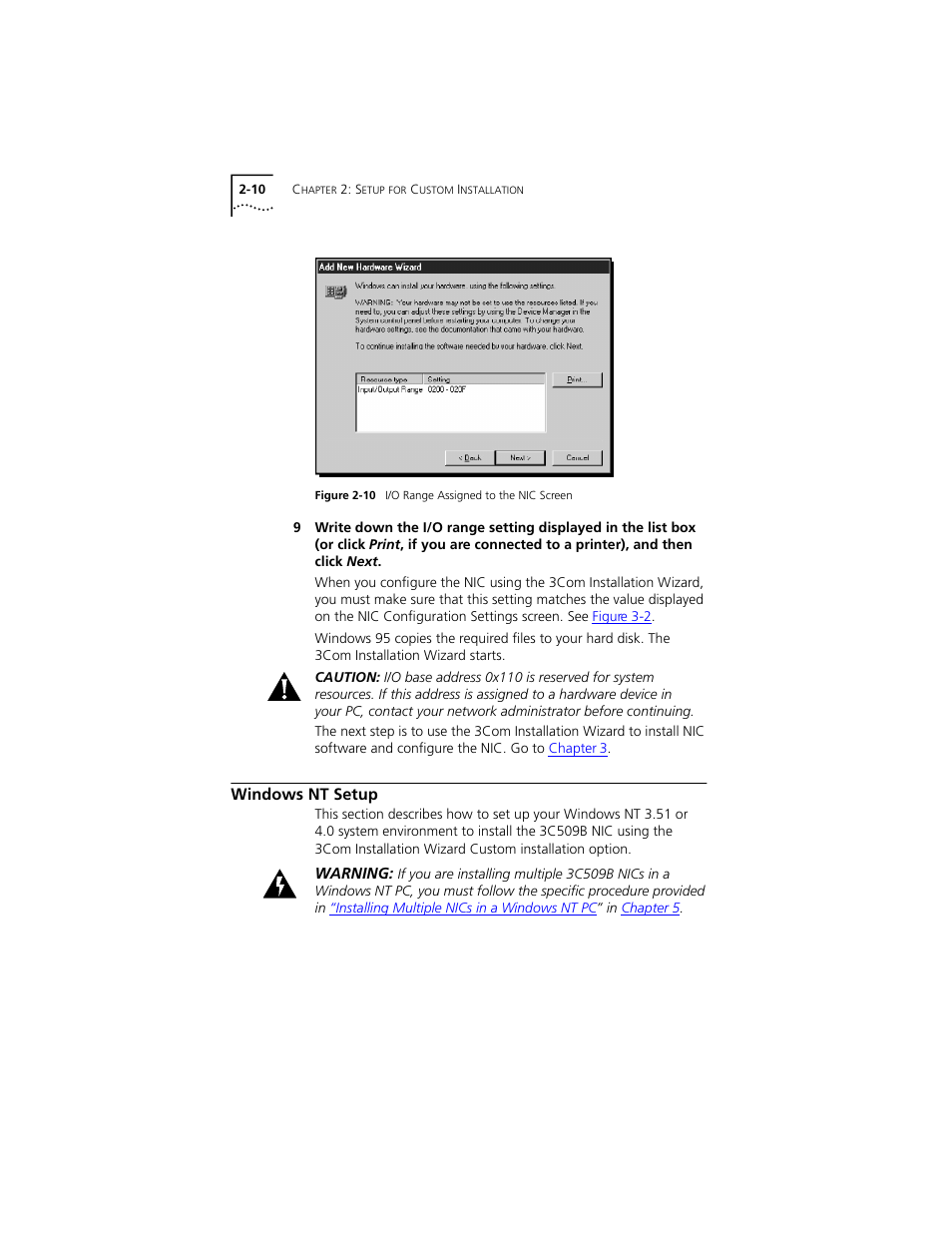 Windows nt setup, Windows nt setup 2-10, Figure 2-10 | PictureTel III ISA User Manual | Page 32 / 110