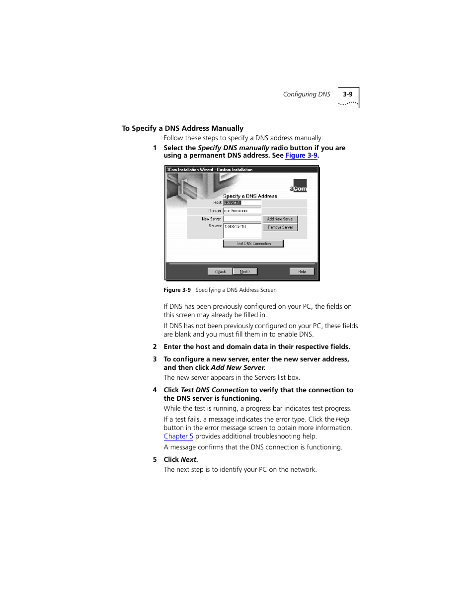 To specify a dns address manually, To specify a dns address manually 3-9 | PictureTel III ISA User Manual | Page 43 / 110