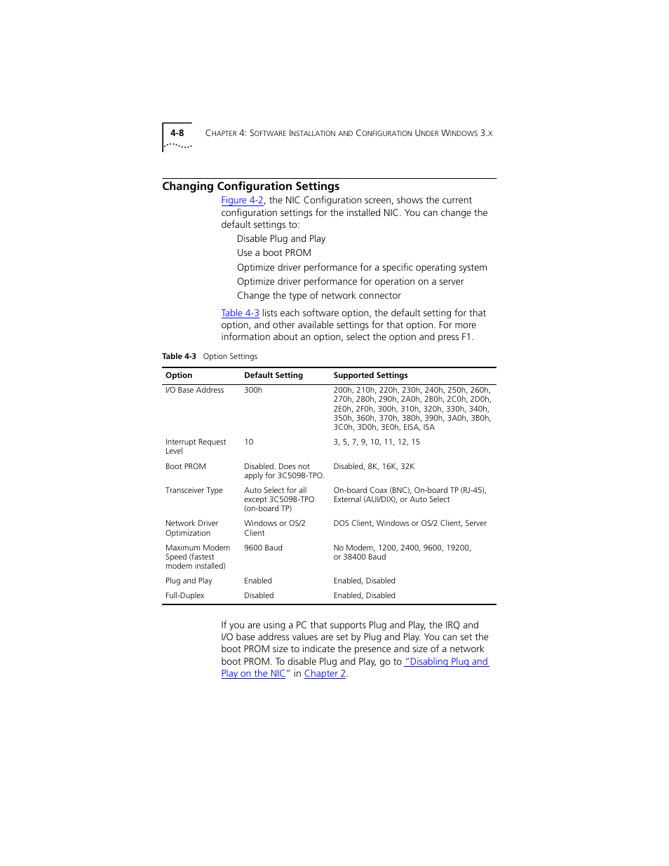 Changing configuration settings, Changing configuration settings 4-8 | PictureTel III ISA User Manual | Page 62 / 110