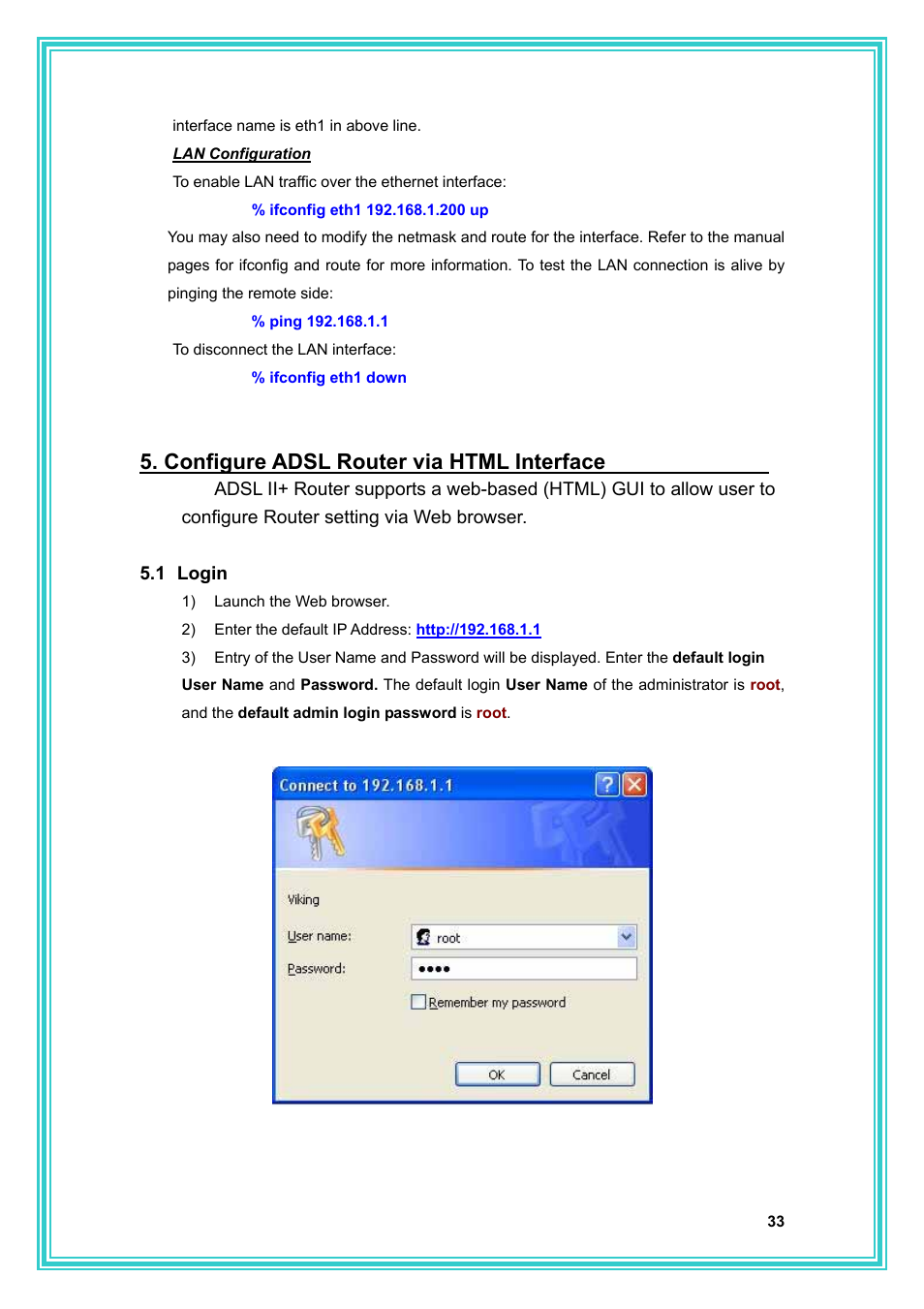 Configure adsl router via html interface | PC Concepts Full-Rated Router ADSL2+ User Manual | Page 34 / 104