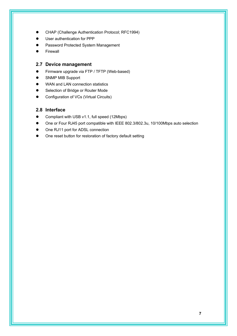 PC Concepts Full-Rated Router ADSL2+ User Manual | Page 8 / 104