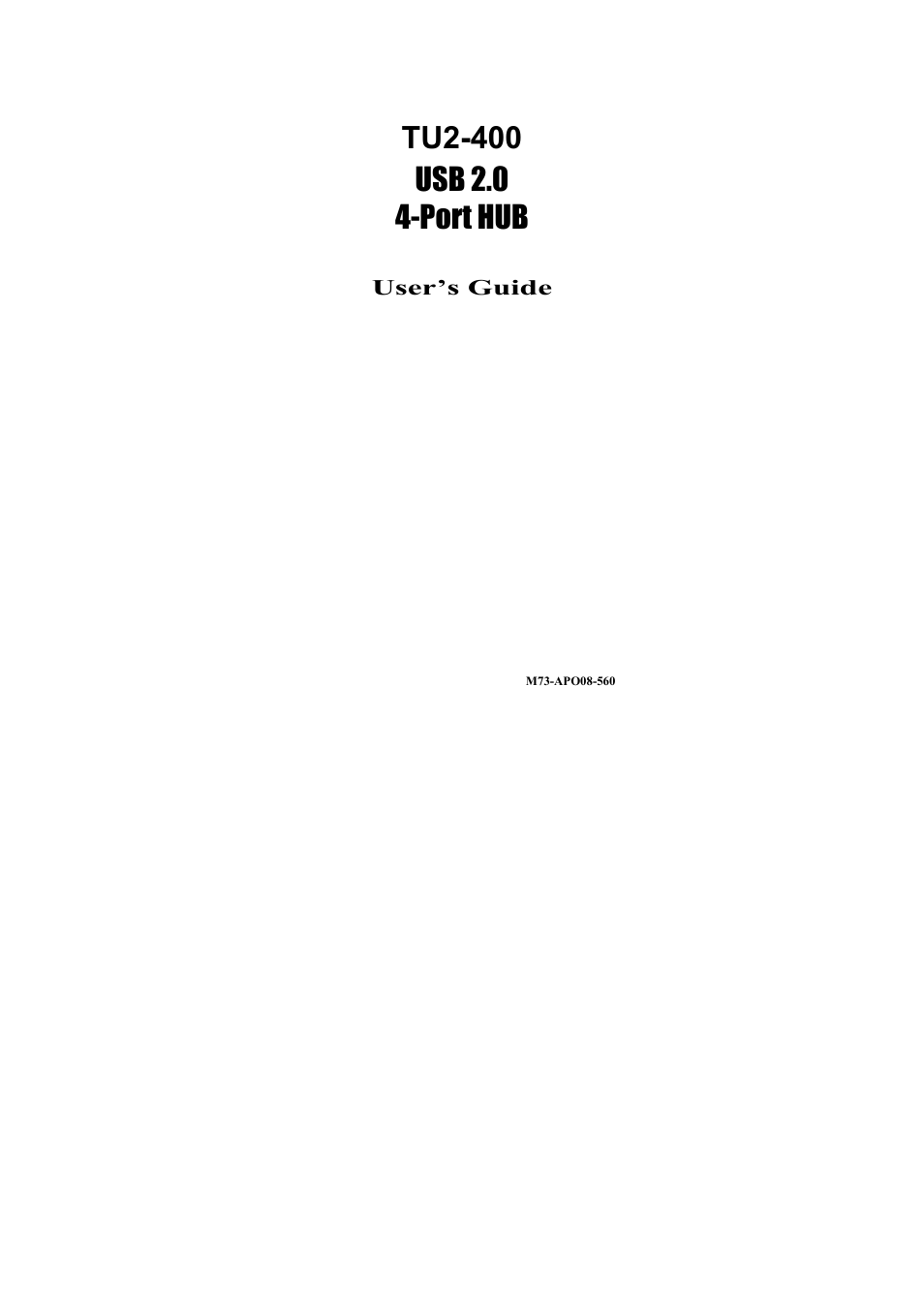 PC Concepts USB 2.0 4-Port HUB TU2-400 User Manual | 9 pages