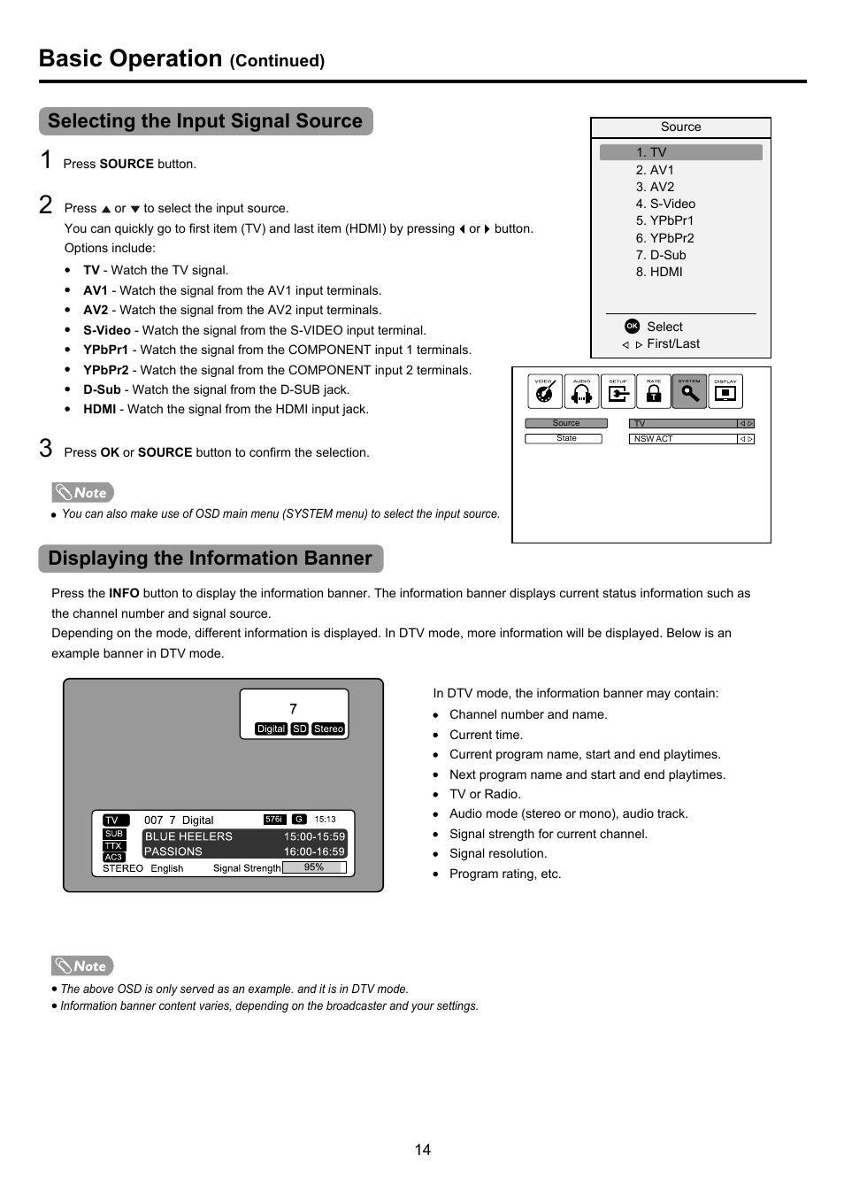 Pdp4290hd-14 copy, Basic operation | Palsonic PDP4290HD User Manual | Page 16 / 32
