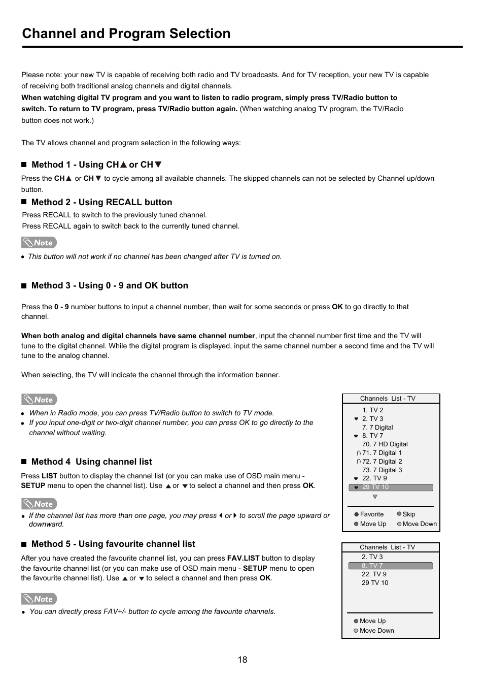Pdp4290hd-18 copy, Channel and program selection | Palsonic PDP4290HD User Manual | Page 20 / 32