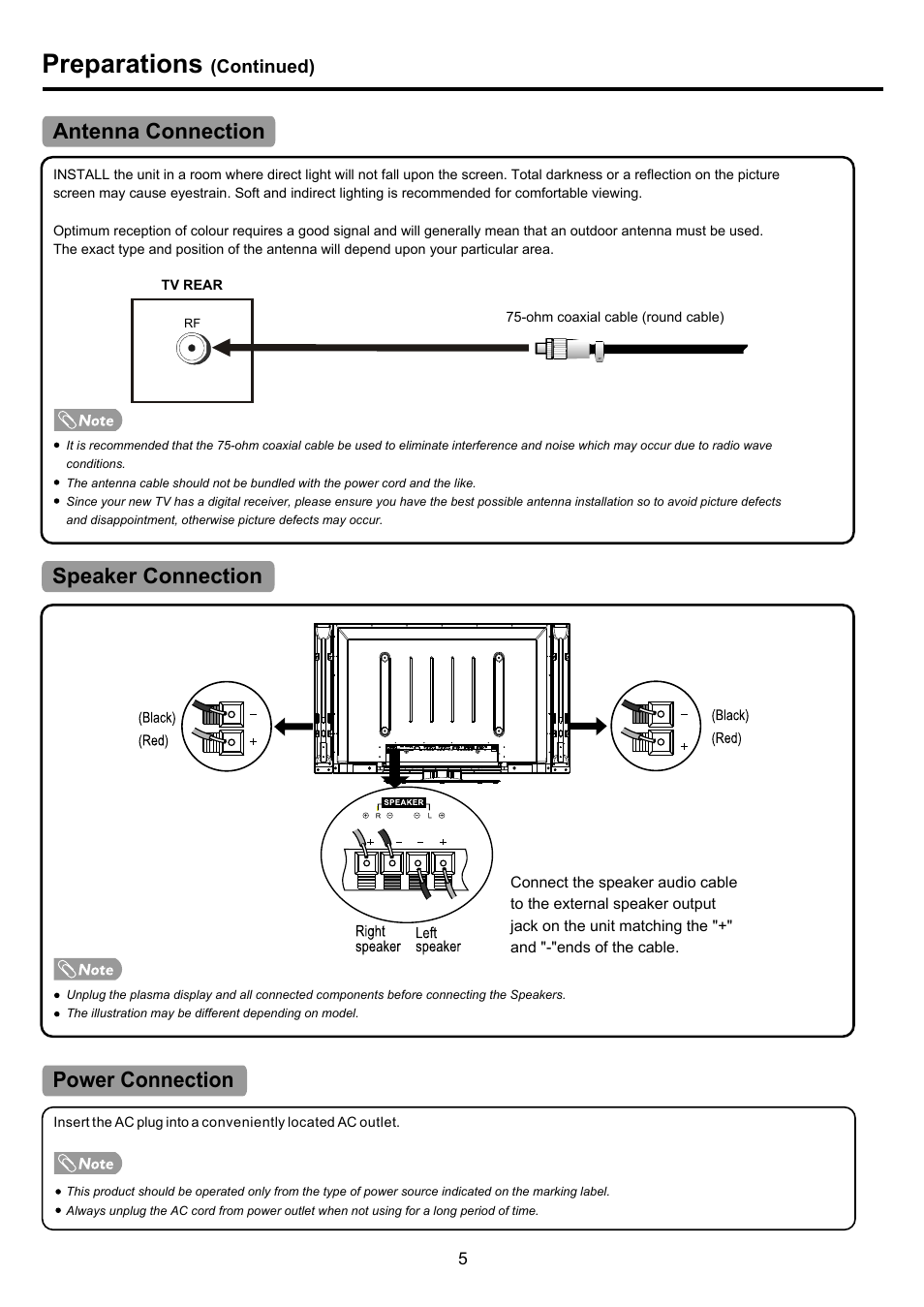 Pdp4290hd-5 copy, Preparations | Palsonic PDP4290HD User Manual | Page 7 / 32
