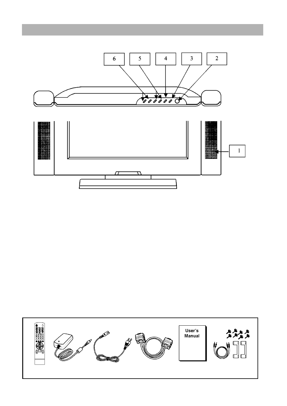Parts description, Accessories | Palsonic TFTV-201 User Manual | Page 5 / 33