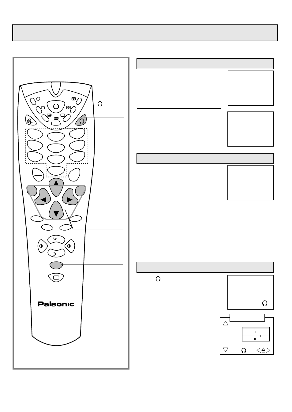 Sound controls, Stereo programs, Bilingual programs to enter into earphone state | Palsonic 7610WSPF User Manual | Page 22 / 33