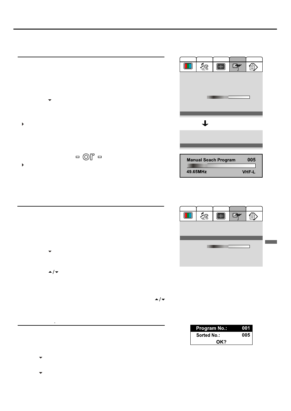 Viewing tv programs, Manual search, Skipping channel | Editing channels | Palsonic TFTV680S User Manual | Page 18 / 35
