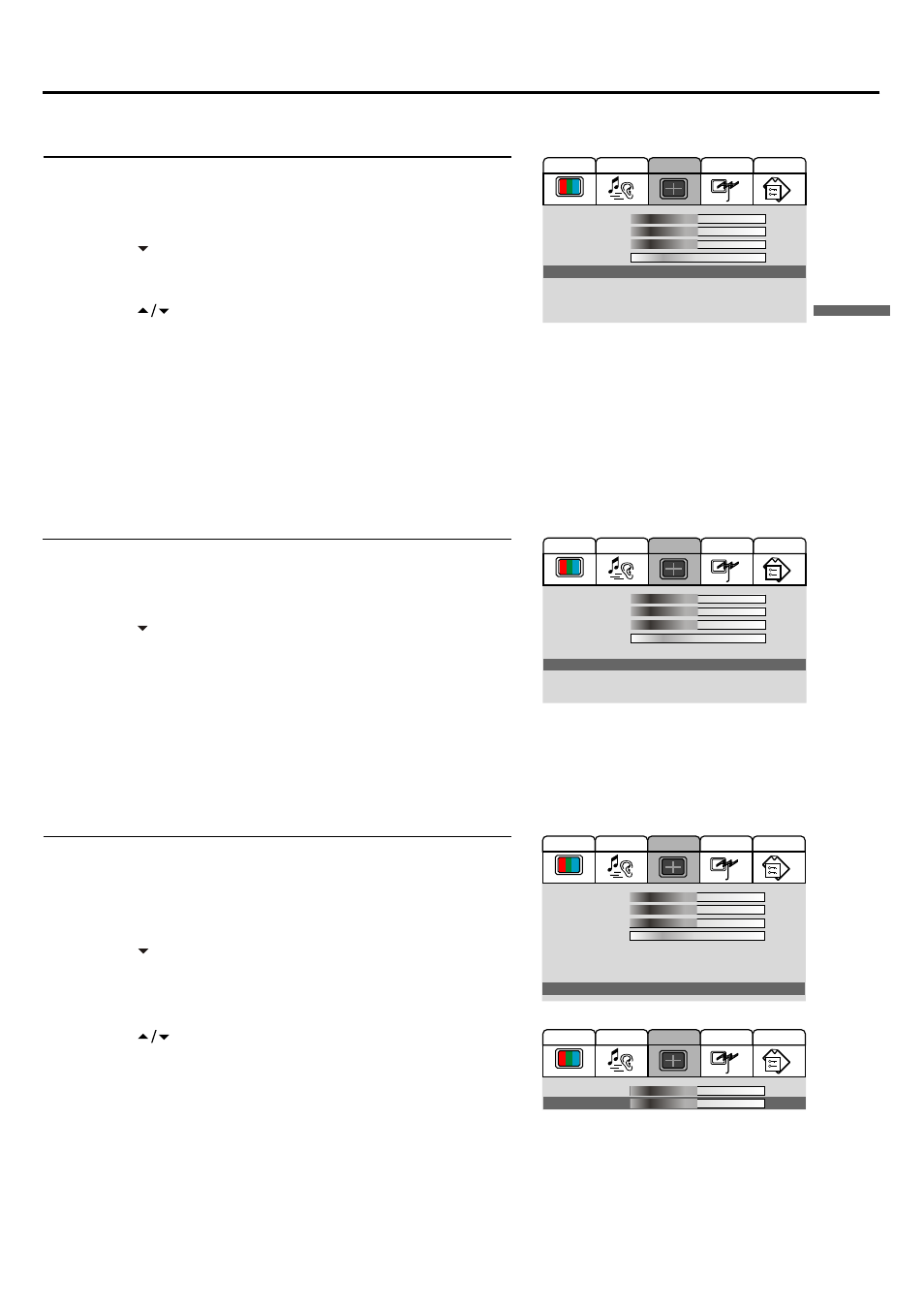 Adjustment in d-sub/dvi mode, Smoothing the picture, Loading default values | Advanced adjustment for image position | Palsonic TFTV680S User Manual | Page 30 / 35
