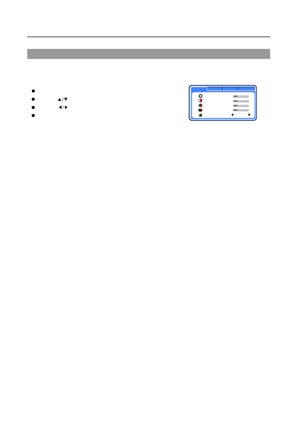 Picture menu, Menu operation, Display performance adjust | Palsonic TFTV-430 User Manual | Page 17 / 43