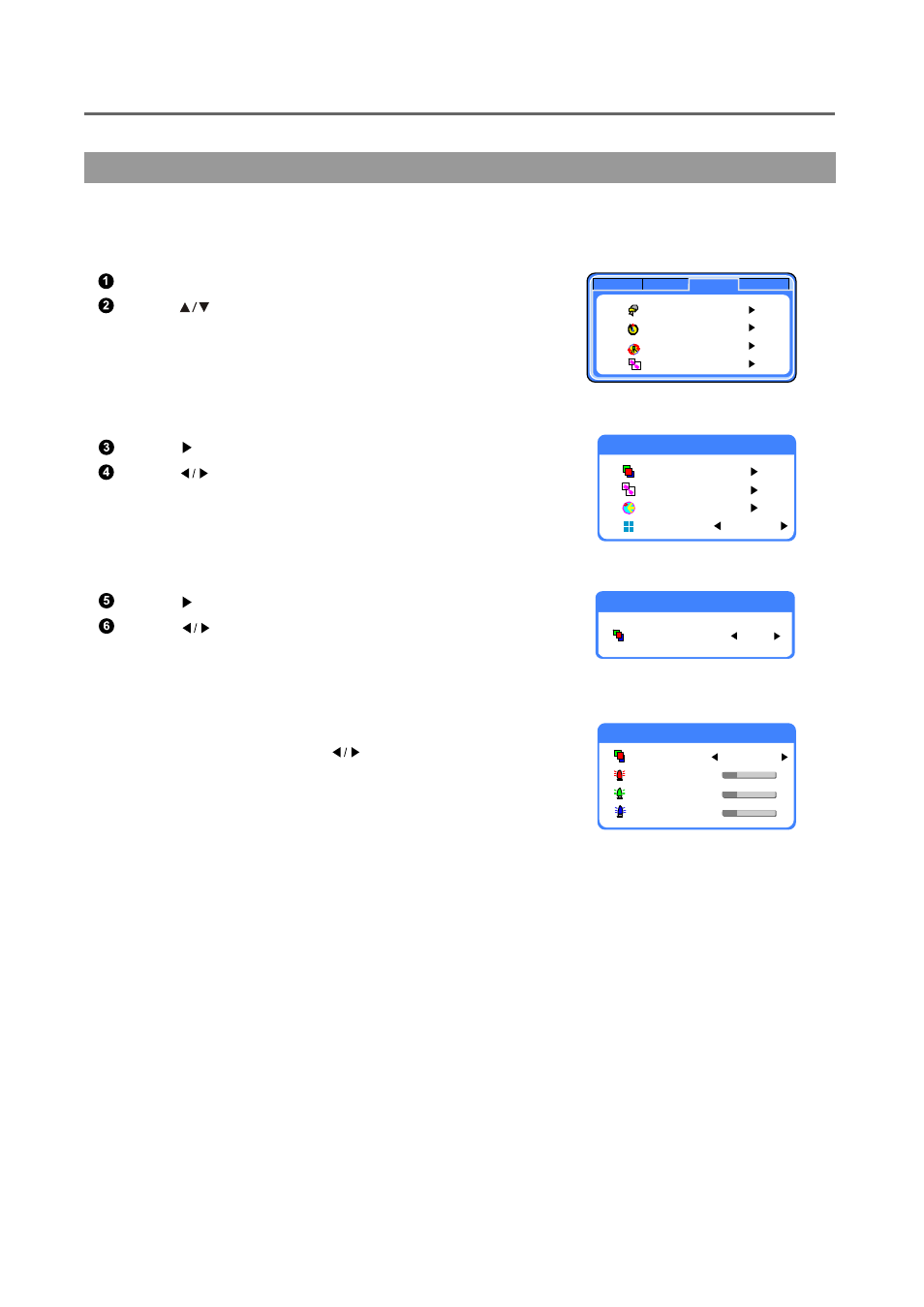 Option menu, Menu operation, Option setting --- colour temperature adjust | Palsonic TFTV-430 User Manual | Page 24 / 43