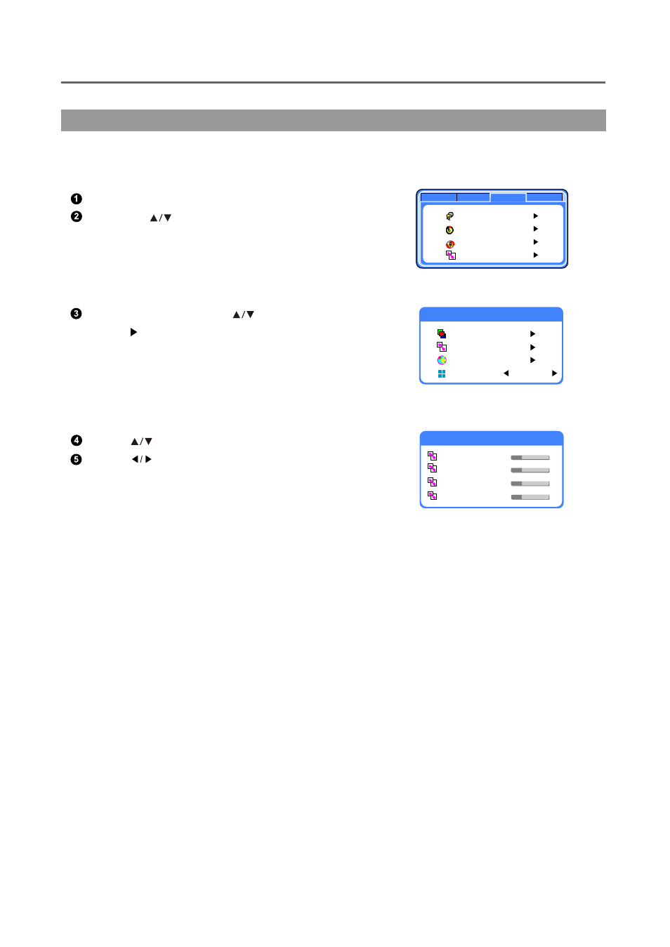 Option menu, Menu operation, Display performance adjust | Palsonic TFTV-430 User Manual | Page 26 / 43