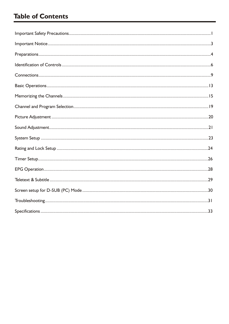 Palsonic PDP3280HD User Manual | Page 2 / 36