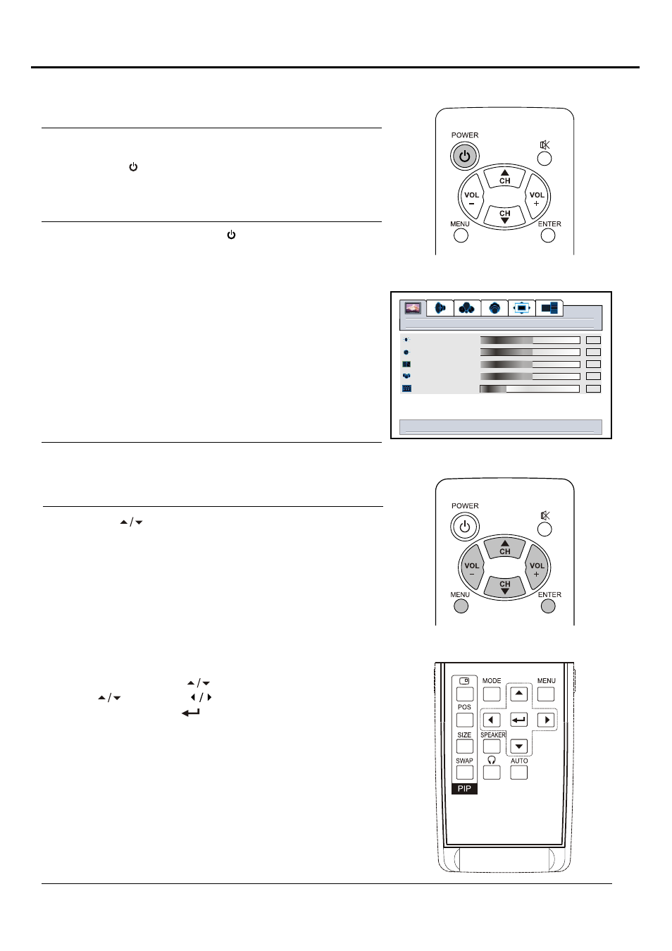 Turning the unit on and off, Viewing the menus and displays | Palsonic N111 PDP4250 User Manual | Page 19 / 41