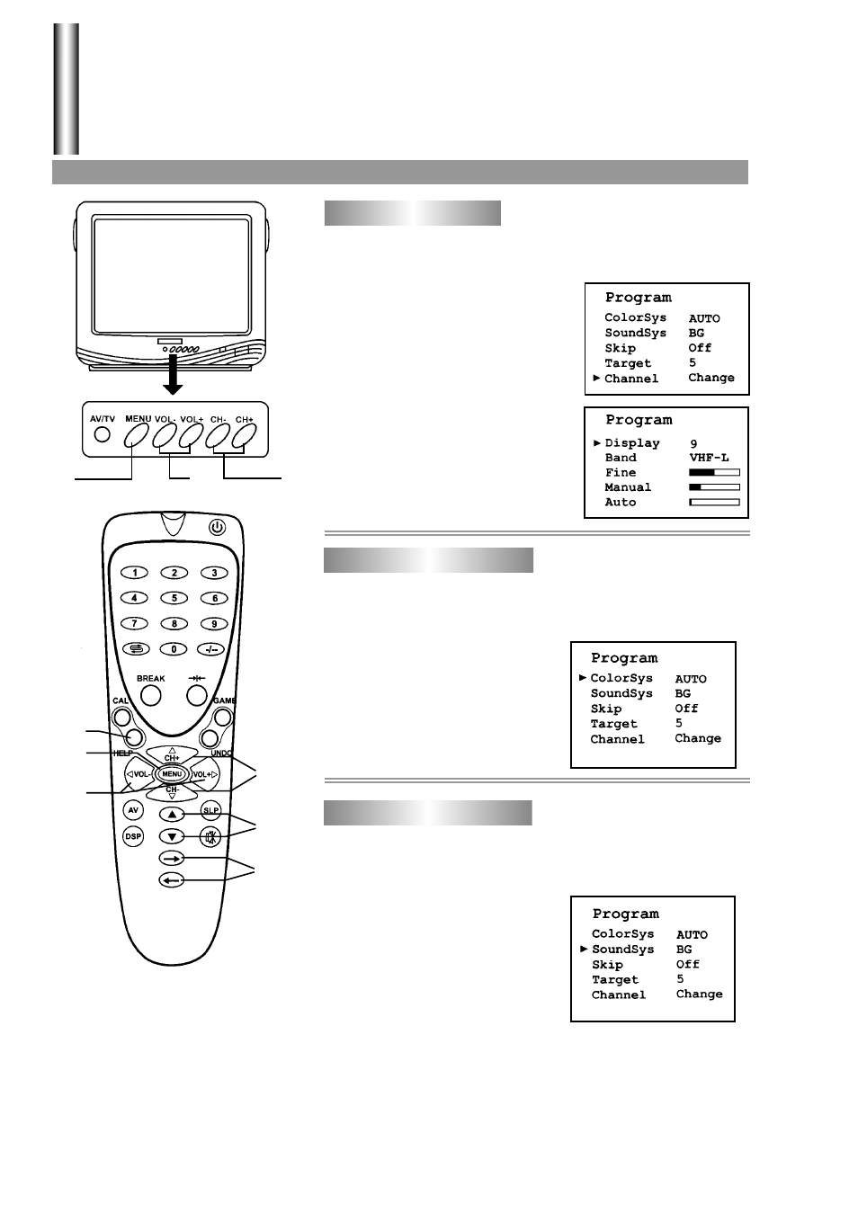 Tuning in | Palsonic 3499G User Manual | Page 18 / 31