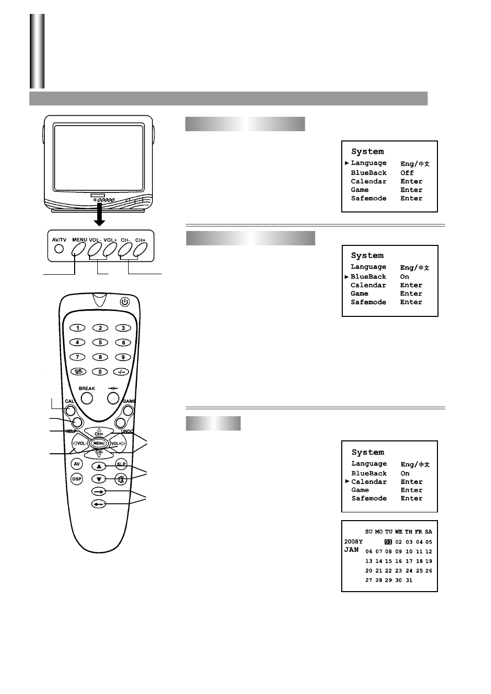 System setting | Palsonic 3499G User Manual | Page 24 / 31