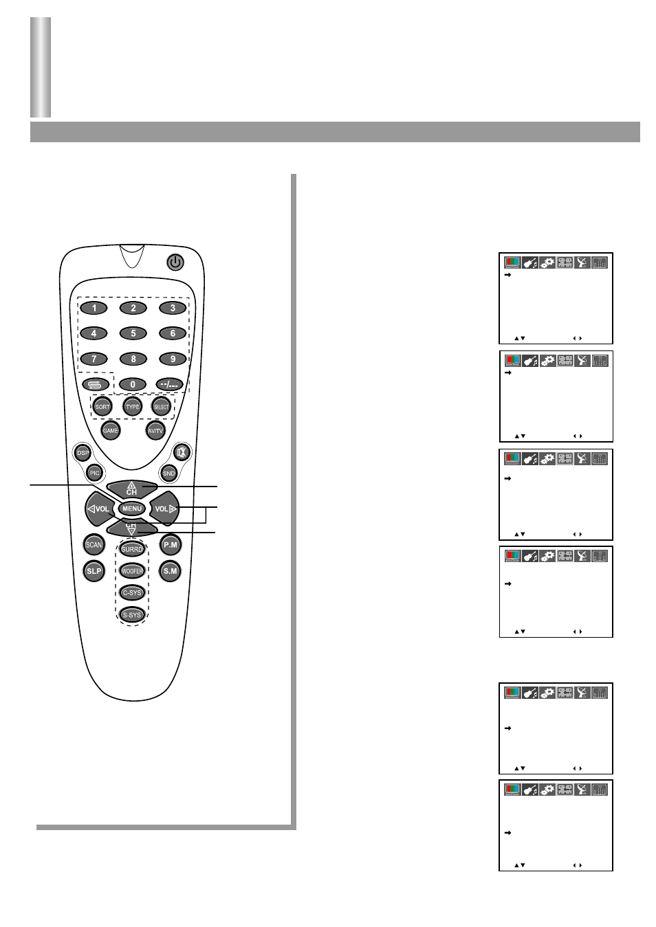 Clock setting, Setting current time, Off timer | On timer, Preengage channel | Palsonic 6850PF User Manual | Page 19 / 26