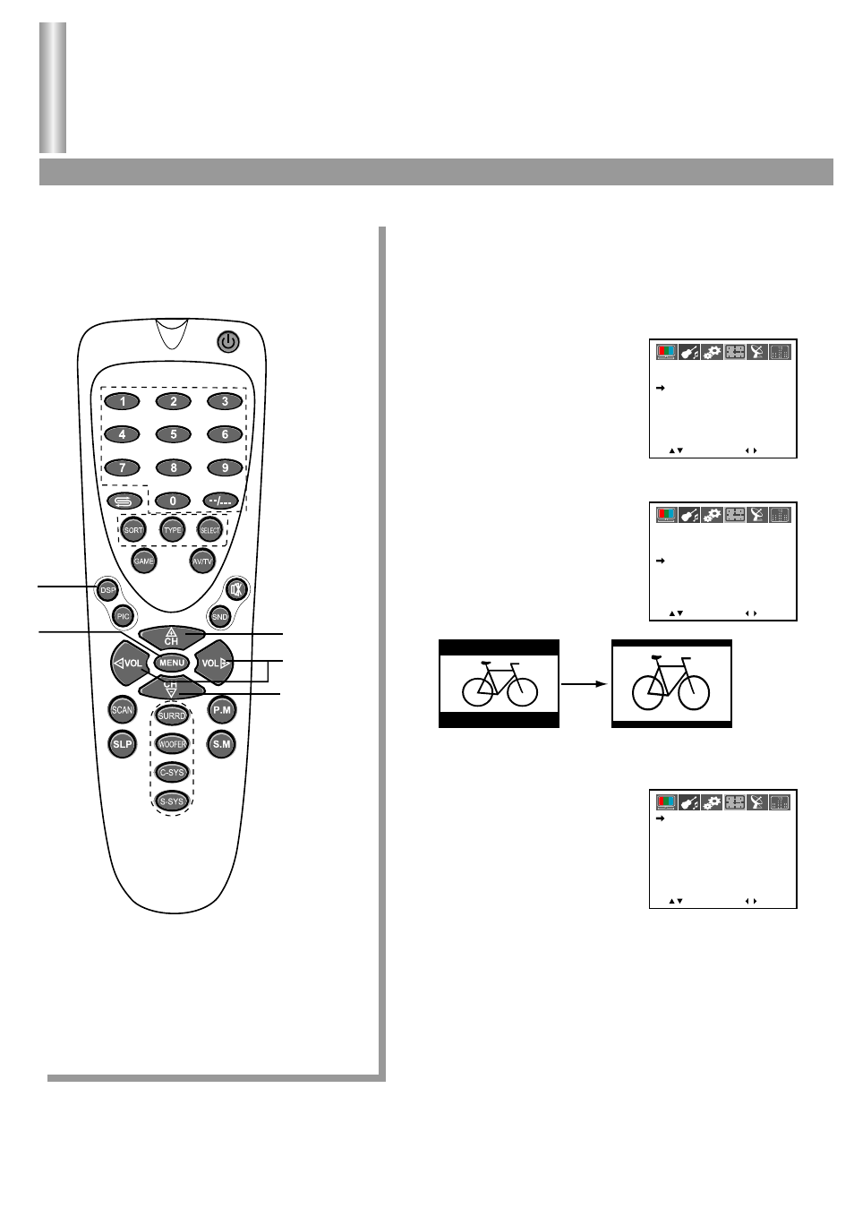 System setting, Setting black background, Colour system | Zoom mode | Palsonic 6850PF User Manual | Page 20 / 26