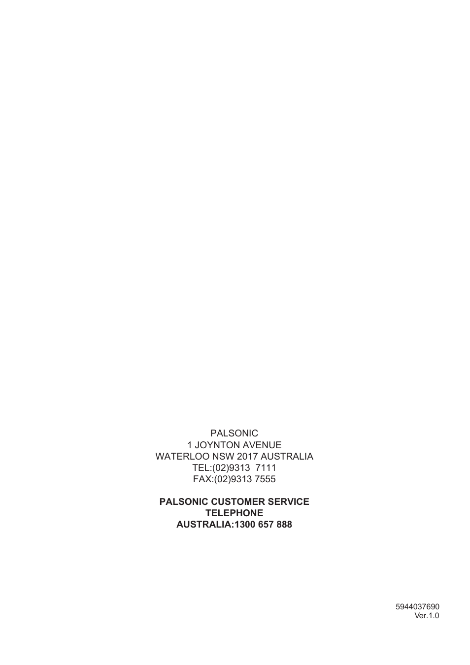 页 40 | Palsonic N111 TFTV553LEDR User Manual | Page 40 / 40