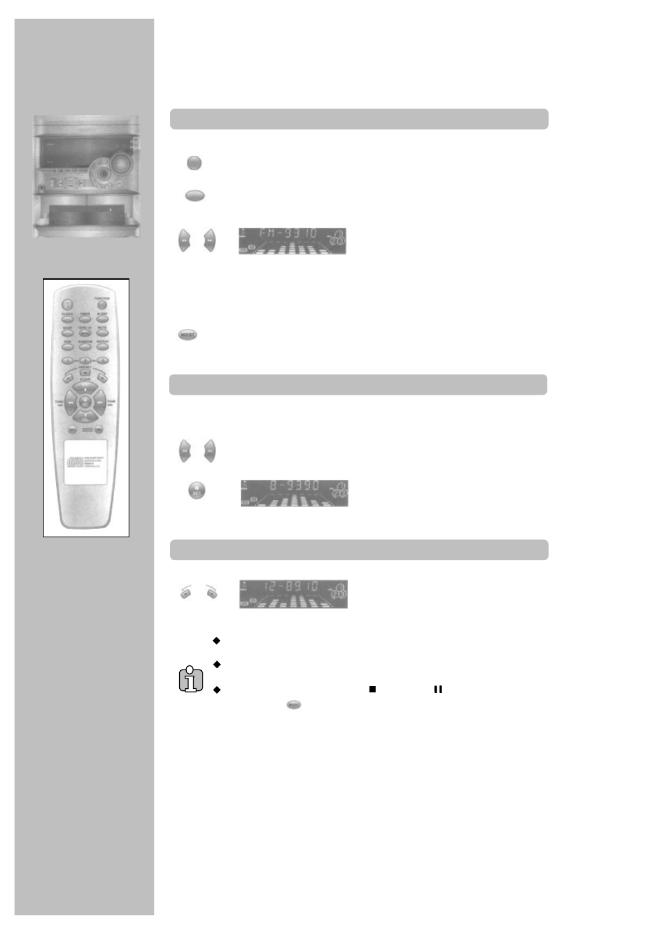 Radio listening, Tuning stations | Palsonic PSML-926 User Manual | Page 10 / 20