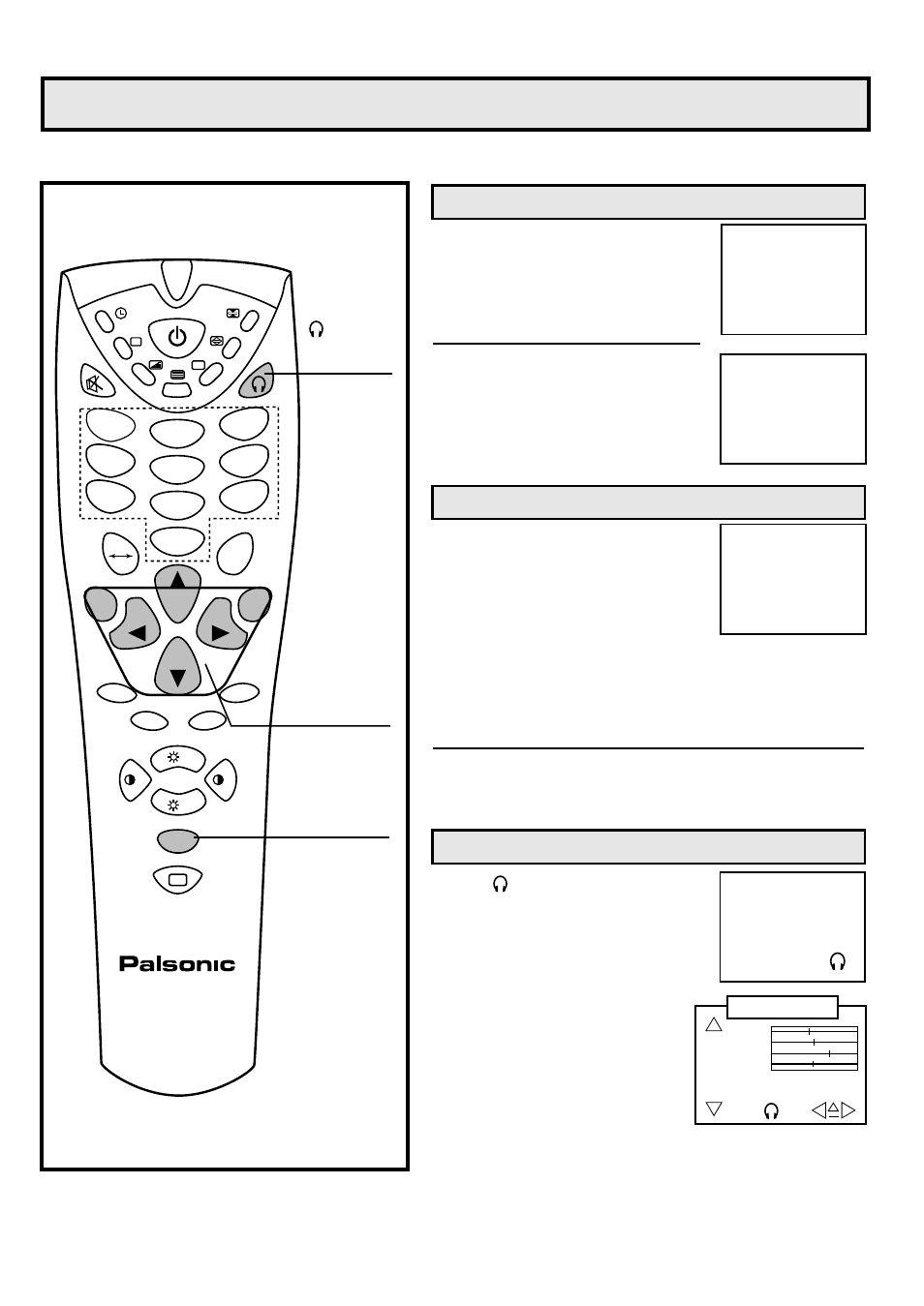 Sound controls, Stereo programs, Bilingual programs to enter into earphone state | Palsonic 6845PFST User Manual | Page 22 / 33