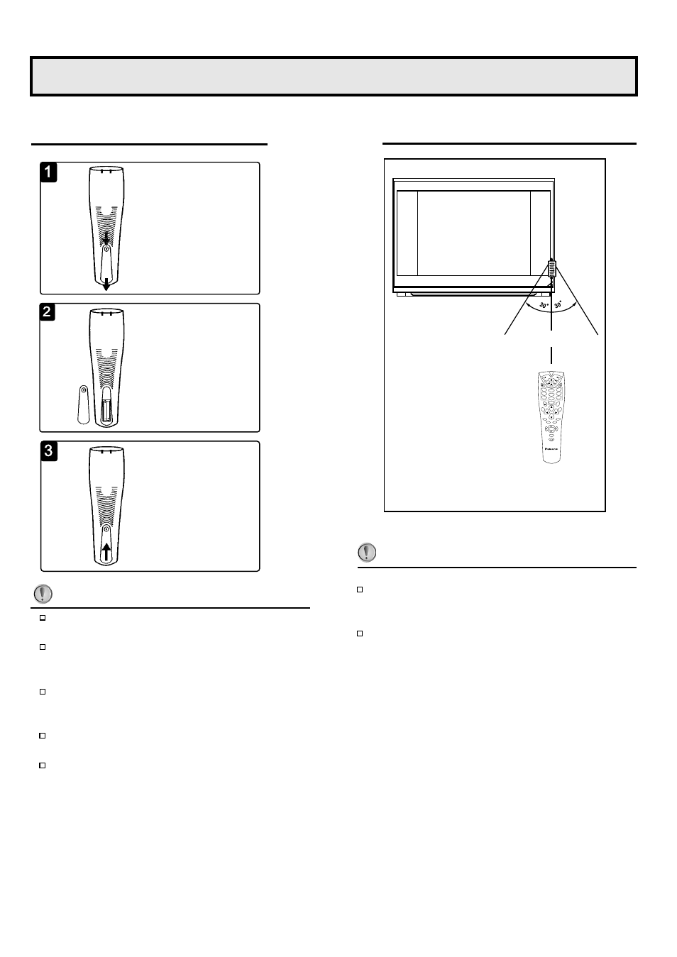 Installation, Installing batteries, Effective range of the remote | Open the battery cover. replace the battery cover, Sound s.m p.m game lock --/--- o k m en u | Palsonic 6845PFST User Manual | Page 9 / 33