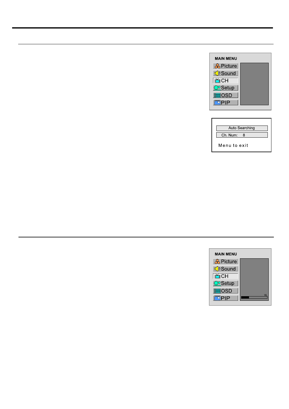 Tuning in, Manual search auto search | Palsonic TFTV930 User Manual | Page 19 / 36