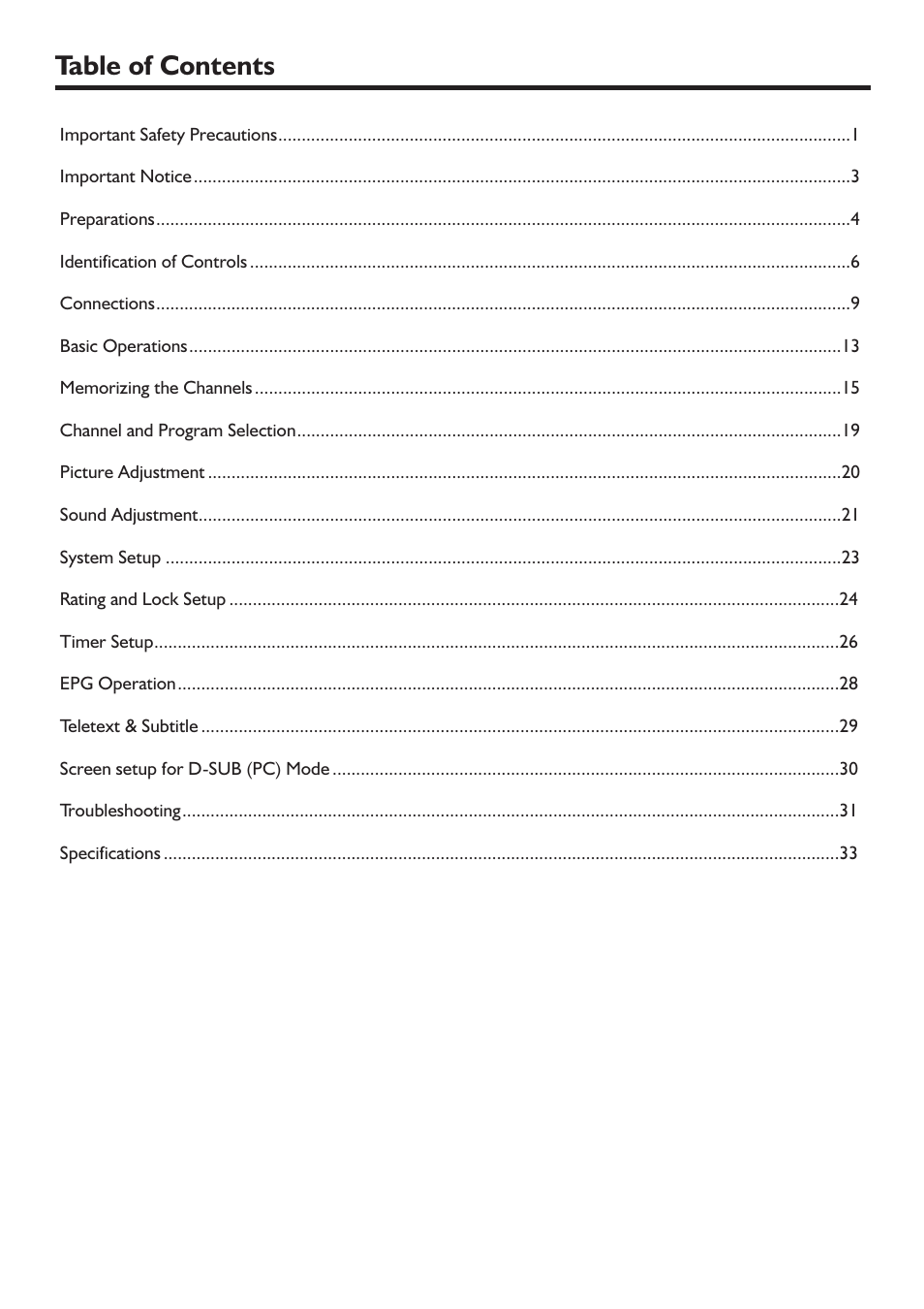 Palsonic PDP4225HD User Manual | Page 3 / 37