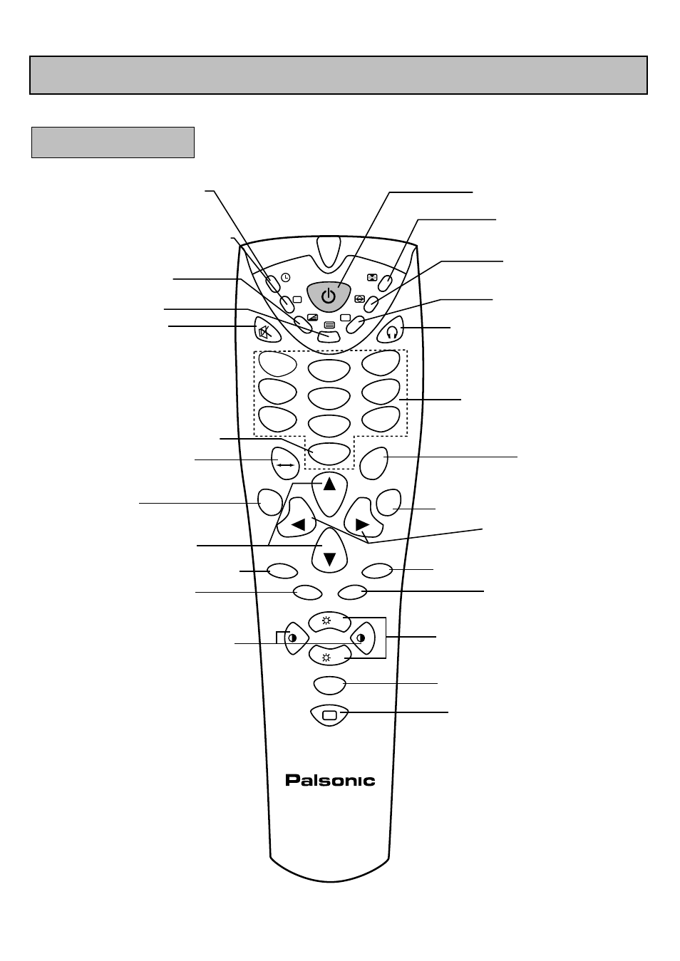 Identification of controls, Remote controller | Palsonic 6850TGPF User Manual | Page 7 / 34
