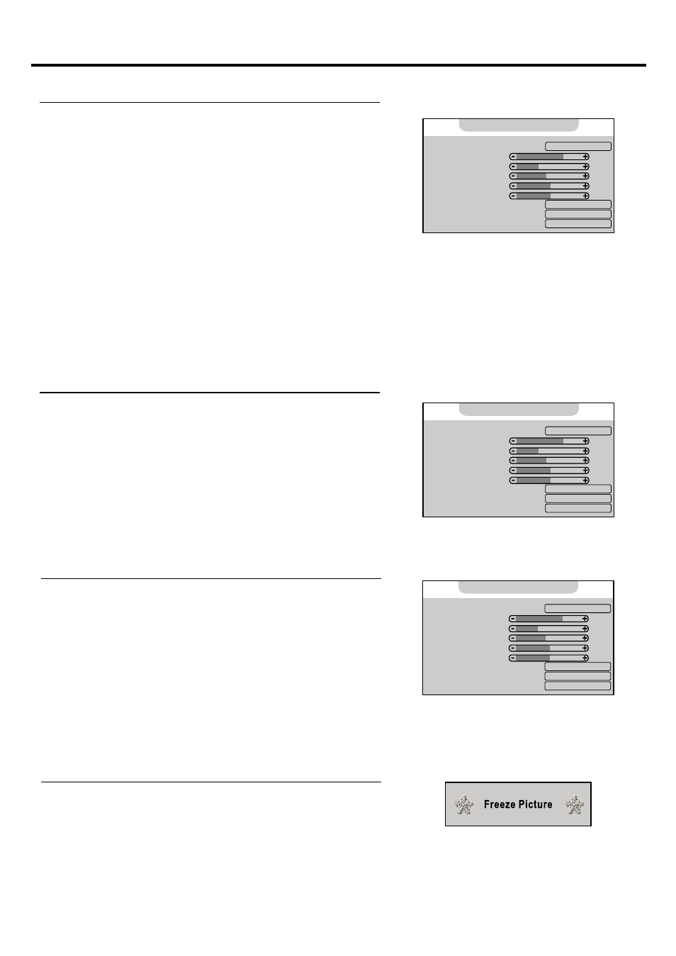 Setting picture, Using the preset picture mode, Customising the picture | Reducing picture noise, Freezing picture | Palsonic TFTV815S User Manual | Page 23 / 36