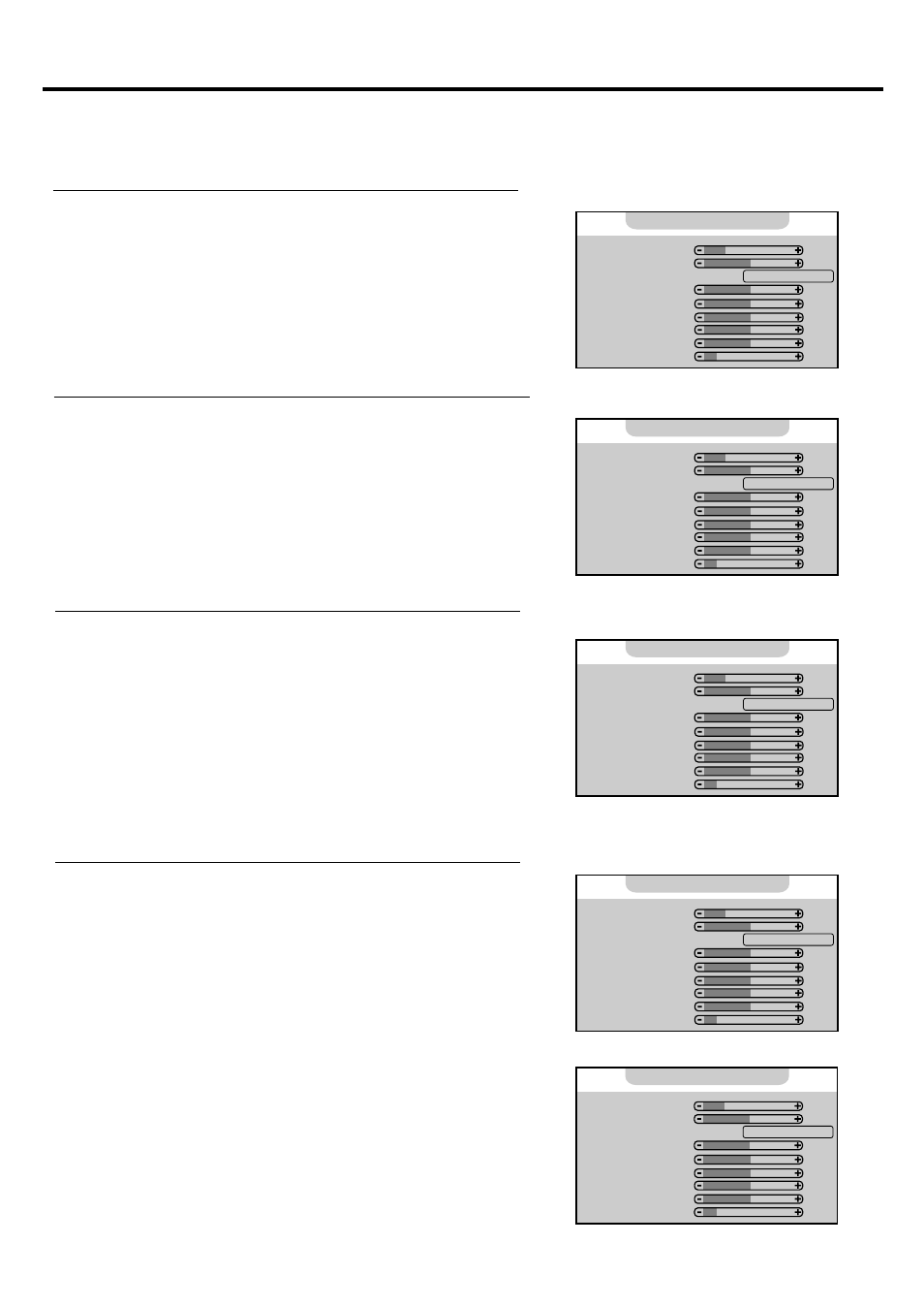 Setting sound, Adjusting equalizer, Adjusting the volume | Adjusting the sound balance, Adjusting the headphone volume | Palsonic TFTV815S User Manual | Page 25 / 36