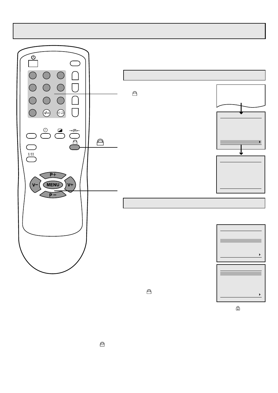 Lock setting, Tv program child lock setup | Palsonic 6860PFST User Manual | Page 24 / 30