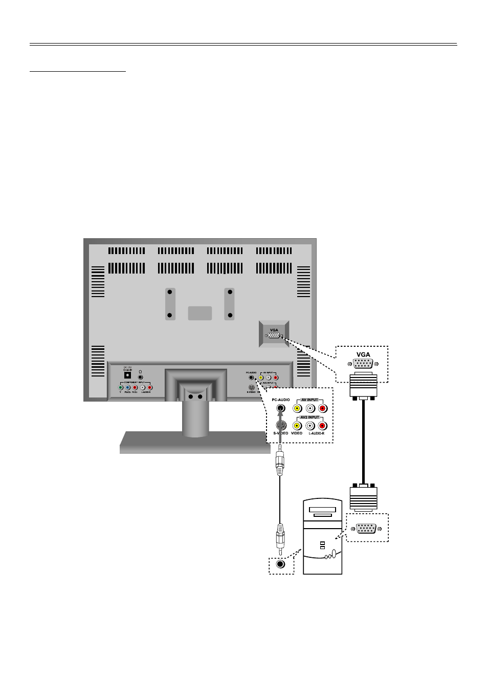 System connections, Connecting to pc | Palsonic TFTV2030D User Manual | Page 16 / 36