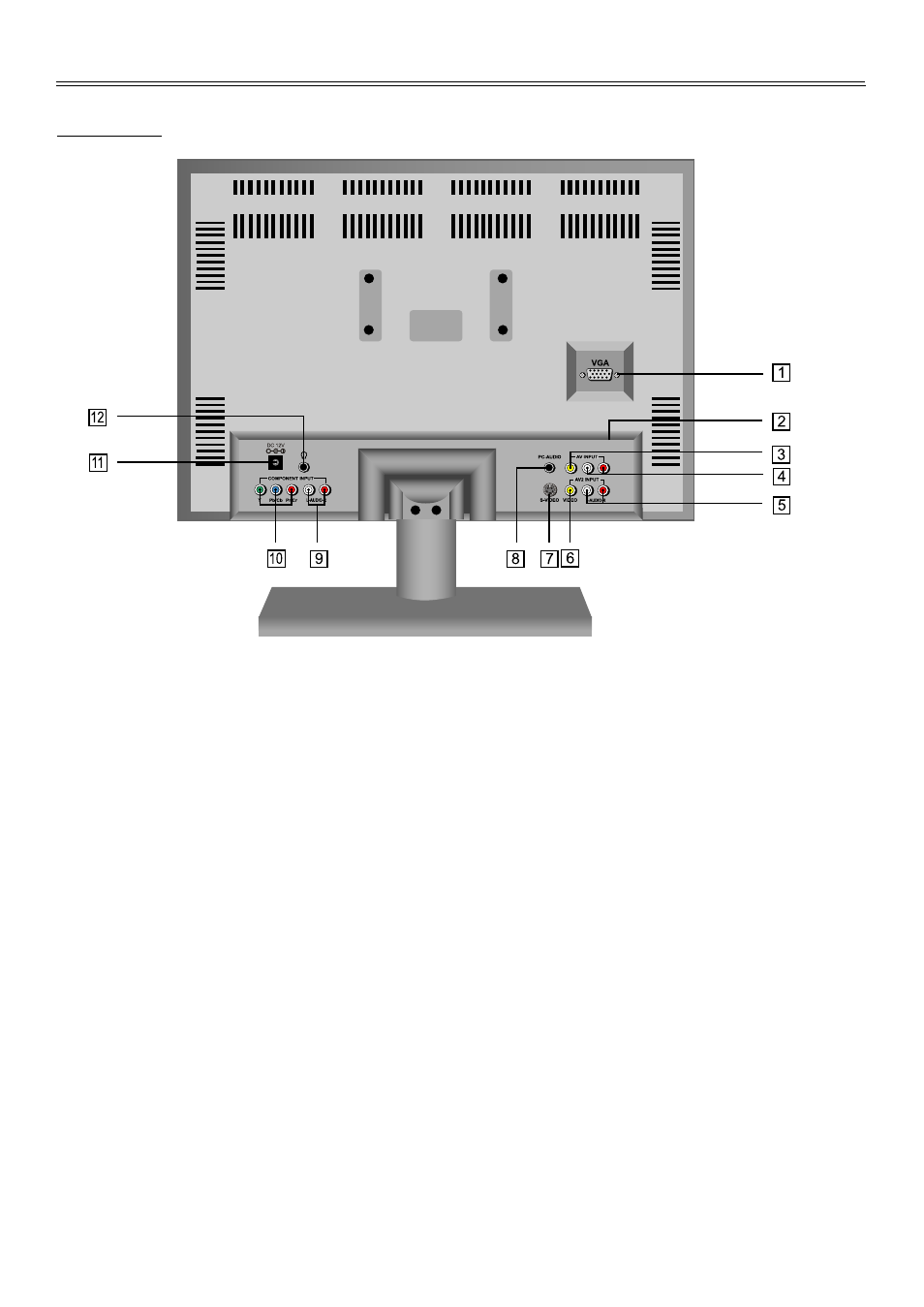 Rear panel, Rear view | Palsonic TFTV2030D User Manual | Page 9 / 36